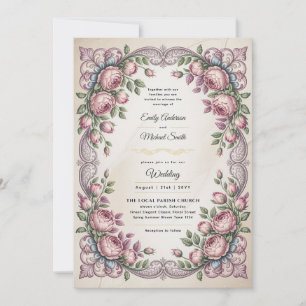 Invitation Héritage Mariage Botanique Rococo et Victorien