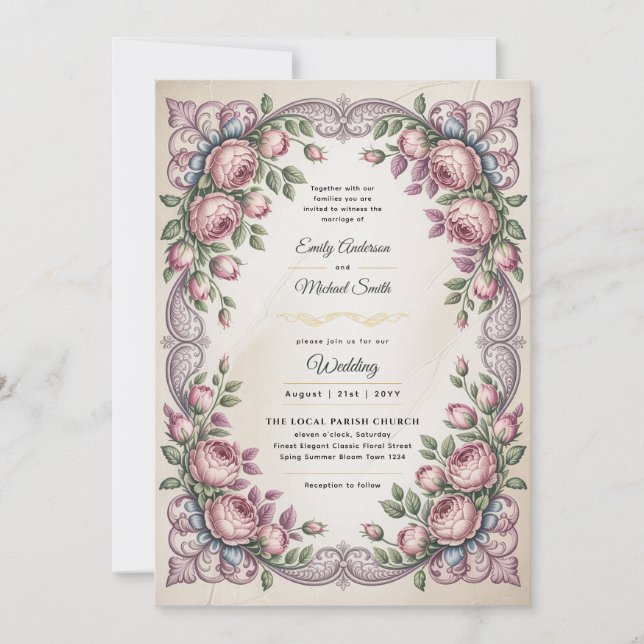 Invitation Heritage | Rococo and Victorian Botanical Wedding (Devant)