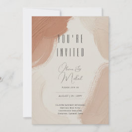 Invitation Heritage Terracotta Blush Abstract Brushstroke