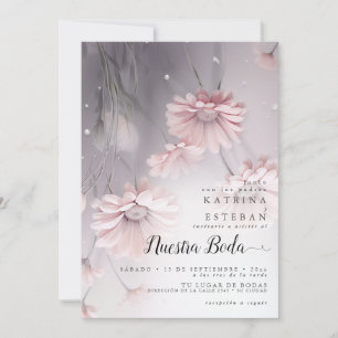 Invitation Hermosa invitación de boda floral con margaritas d