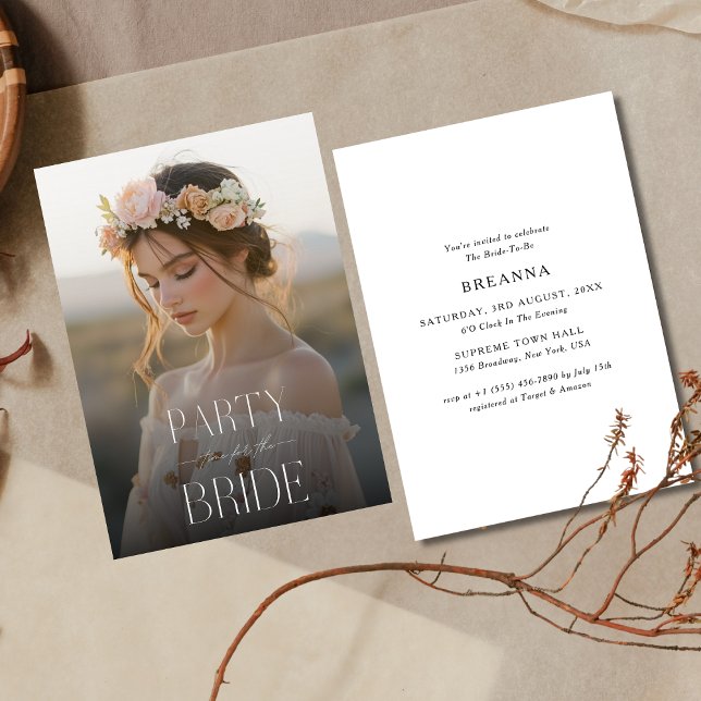 Invitation Heure De Fête Pour La Mariée | Photo Fête des mari (Créateur téléchargé)