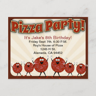 Invitation Heure de la fête de Pizza