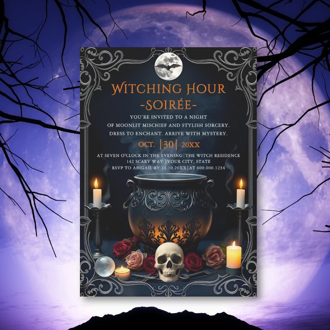Invitation Heure de la sorcière Soirée cauldron adulte Hallow (Créateur téléchargé)