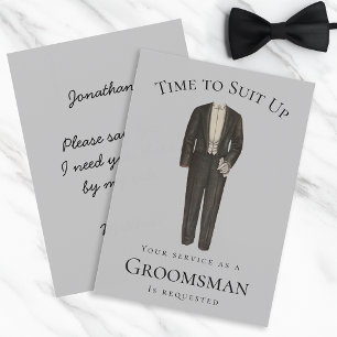 Invitation Heure de proposition Groomsman pour s'adapter Tuxe
