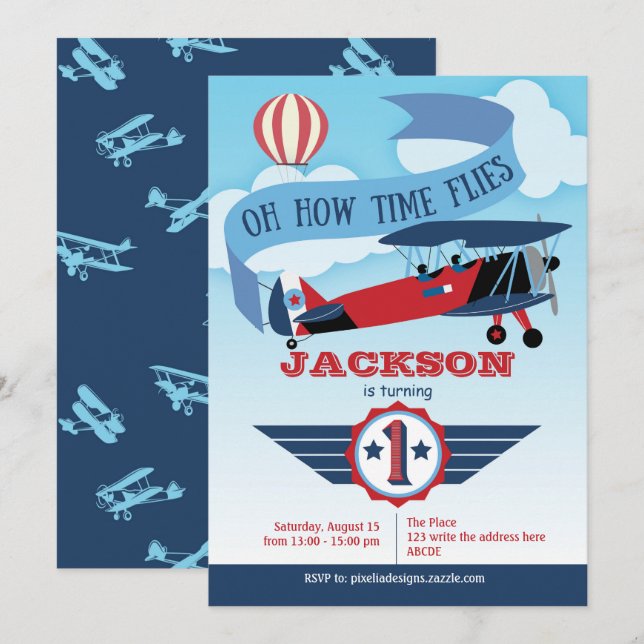 Invitation Heure des vols, Aviation, Voyageur du monde, 1er a (Devant / Derrière)
