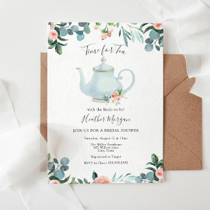 Invitation Heure pour l'invitation à la douche nuptiale Tea