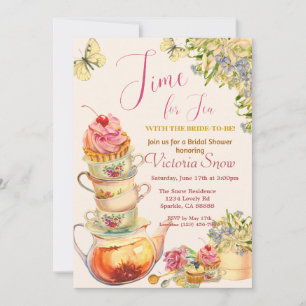 Invitation Heure pour l'invitation à la douche nuptiale Tea