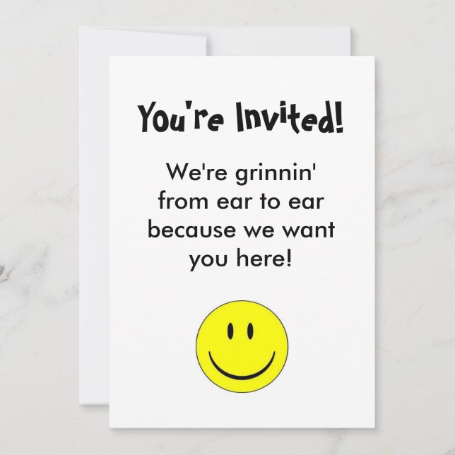 Invitation heureuse de visage (Devant)