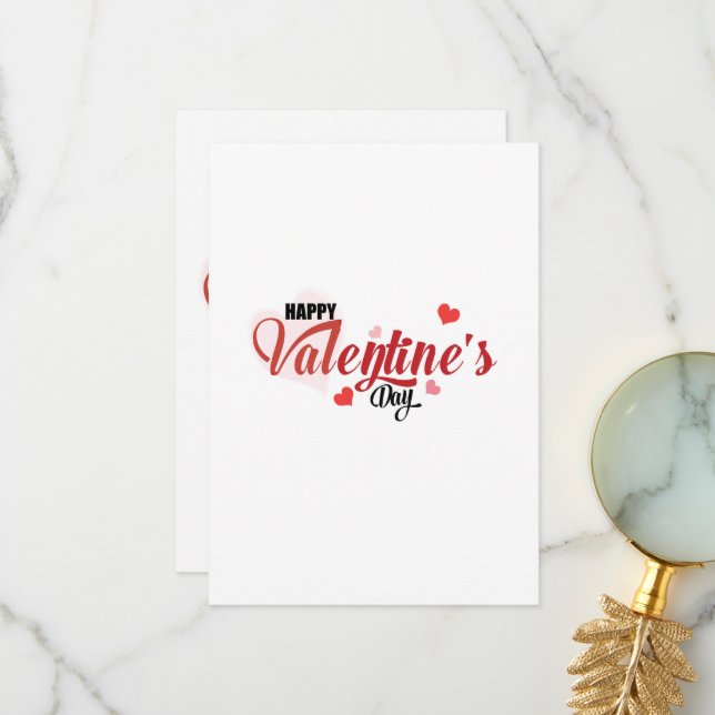 Invitation Heureuse Sainte-Valentin Cartes de voeu (Devant/Arrière en situation)