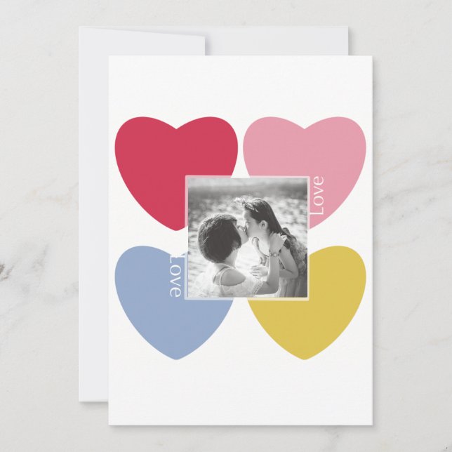 Invitation Heureuse Sainte-Valentin - collage photo personnal (Devant)