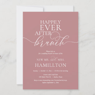 Invitation Heureusement Jamais après la mariage de poste Brun