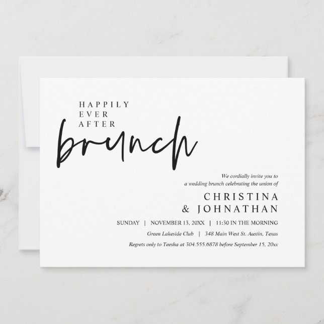 Invitation Heureusement Jamais Après Le Déjeuner Fête De Mari (Devant)