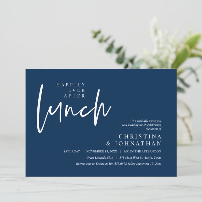 Invitation Heureusement Jamais Après Le Déjeuner Fête De Mari (Debout devant)