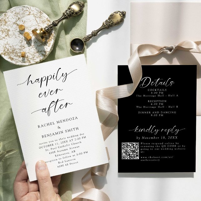 Invitation Heureusement Jamais Après Mariage Détails Sur Deux (Créateur téléchargé)