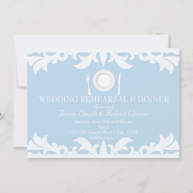 Invitation HEUREUSEMENT JAMAIS APRÈS Mariage Dîner de répétit (Devant)