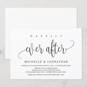Invitation Heureusement Jamais Après, Mariage Elopement Céléb