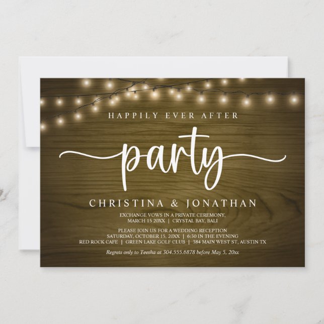 Invitation Heureusement toujours après la fête, String Lights (Devant)