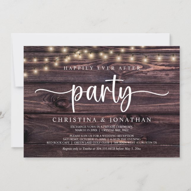 Invitation Heureusement toujours après la fête, String Lights (Devant)