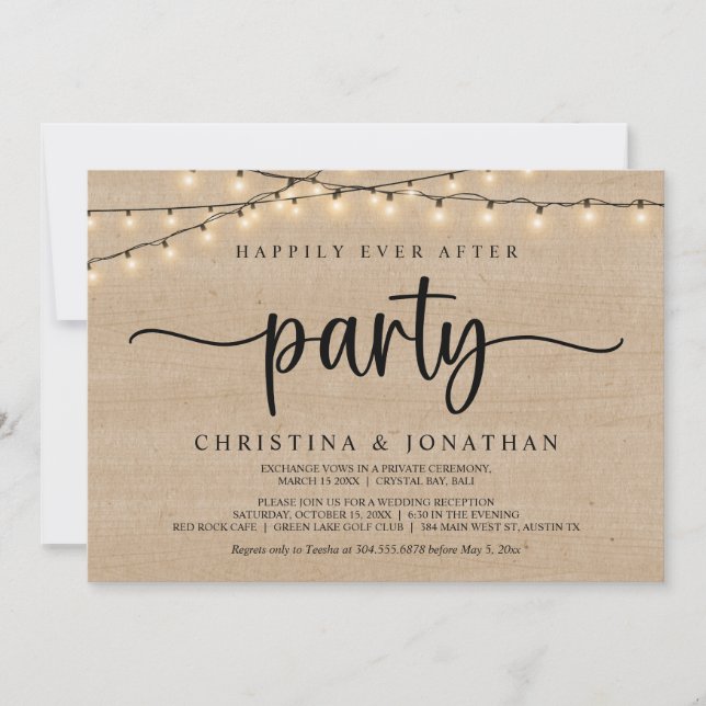 Invitation Heureusement toujours après la fête, String Lights (Devant)