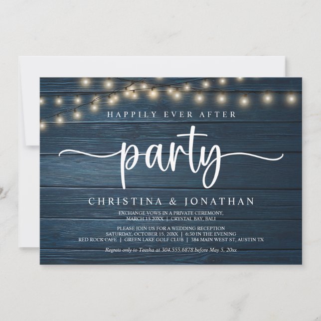 Invitation Heureusement toujours après la fête, String Lights (Devant)