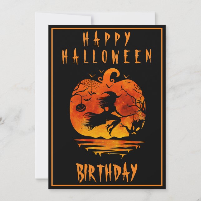 INVITATION HEUREUX 40E ANNIVERSAIRE FÊTE DE HALLOWEEN (Devant)