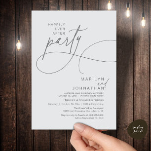 Invitation Heureux à tout jamais Dîner de mariage moderne élé