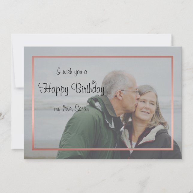 Invitation heureux anniversaire mon amour personnalisé couple (Devant)