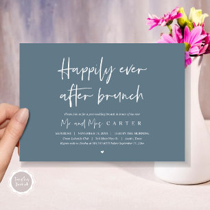 Invitation Heureux après le brunch, mariage post moderne