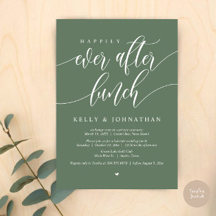 Invitation Heureux après le déjeuner Mariage, à Sage Green