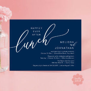 Invitation Heureux Après le Déjeuner Romantique de Mariage