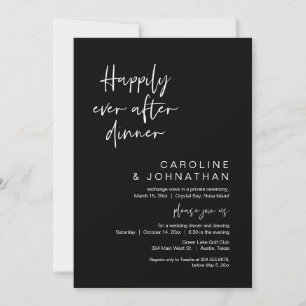 Invitation Heureux Après Le Dîner, Elopement, Bleu Marine
