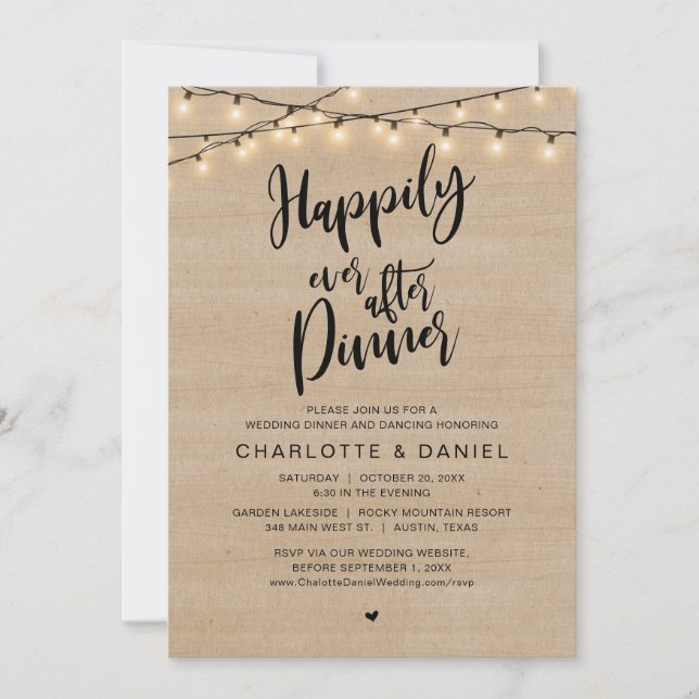Invitation Heureux Après Le Dîner, Mariage Elopement (Devant)