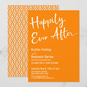 Invitation Heureux après Orange avec Motif rétro