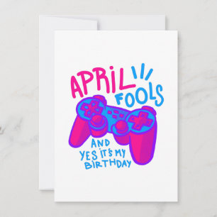 Invitation heureux April Fools Day gamer anniversaire