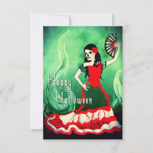 Invitation heureux halloween danseuse espagnole
