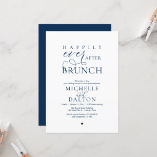 Invitation Heureux Jamais après Brunch beau Mariage de poste