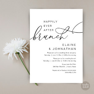 Invitation Heureux Jamais Après Brunch, Mariage Elopement Par
