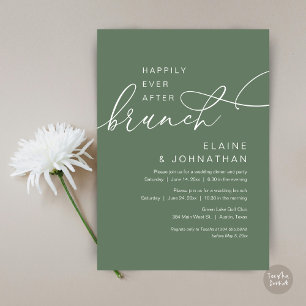 Invitation Heureux Jamais Après Brunch, Mariage Elopement Par