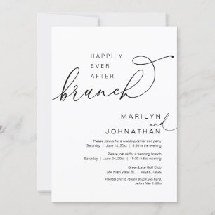 Invitation Heureux Jamais Après Brunch, Mariage Elopement Par