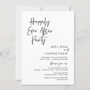 Invitation Heureux Jamais Après La Fête, Elopement Mariage