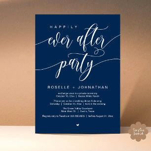 Invitation Heureux Jamais Après La Fête Moderne Dîner Mariage