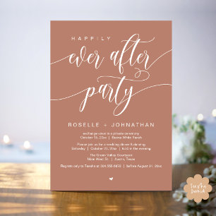 Invitation Heureux Jamais Après La Fête Moderne Dîner Mariage