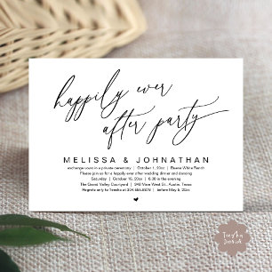 Invitation Heureux Jamais Après La Fête Moderne Dîner Mariage