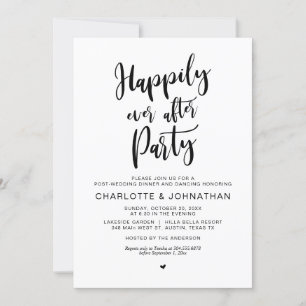 Invitation Heureux Jamais Après La Fête, Post Mariage Elopeme