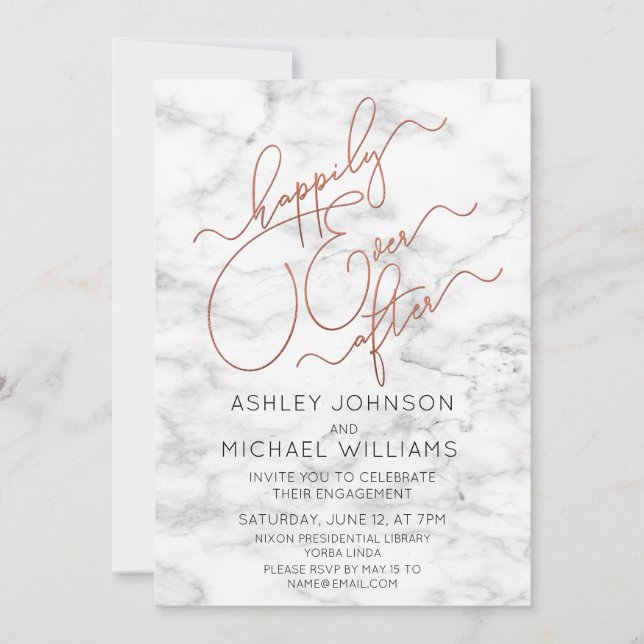 Invitation Heureux Jamais après la partie d'engagement en mar (Devant)