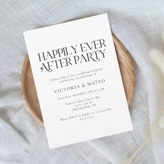 Invitation Heureux Jamais Après La Réception De Mariage