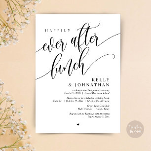 Invitation Heureux Jamais Après Le Déjeuner Mariage, Blanc No