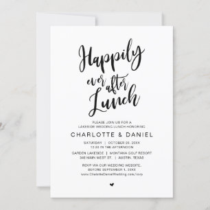 Invitation Heureux Jamais Après Le Déjeuner, Mariage Elopemen