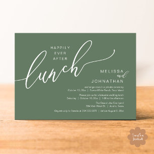 Invitation Heureux Jamais après le déjeuner Romantique Mariag