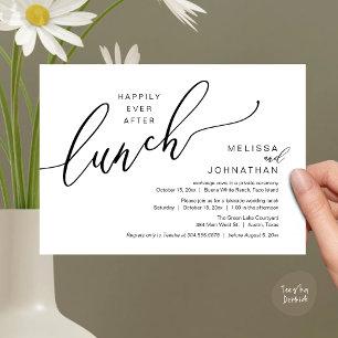 Invitation Heureux Jamais après le déjeuner Romantique Mariag